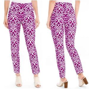 Chico’s Travelers Collection Ikat Crepe Pants Women’s Size L Large Pull On Stret